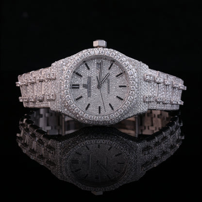 Ice Royal diamond watch iced out silver luxury