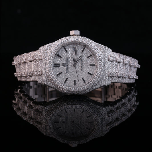 Ice Royal diamond watch iced out silver luxury
