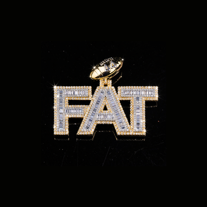 Custom Diamond Name Pendant in Solid Gold – Baguette & Pave Hip Hop Pendant
