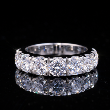 Round Cut Moissanite Eternity Band in Solid Gold – Diamond Wedding Ring