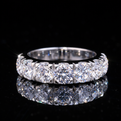 Round Cut Moissanite Eternity Band in Solid Gold – Diamond Wedding Ring