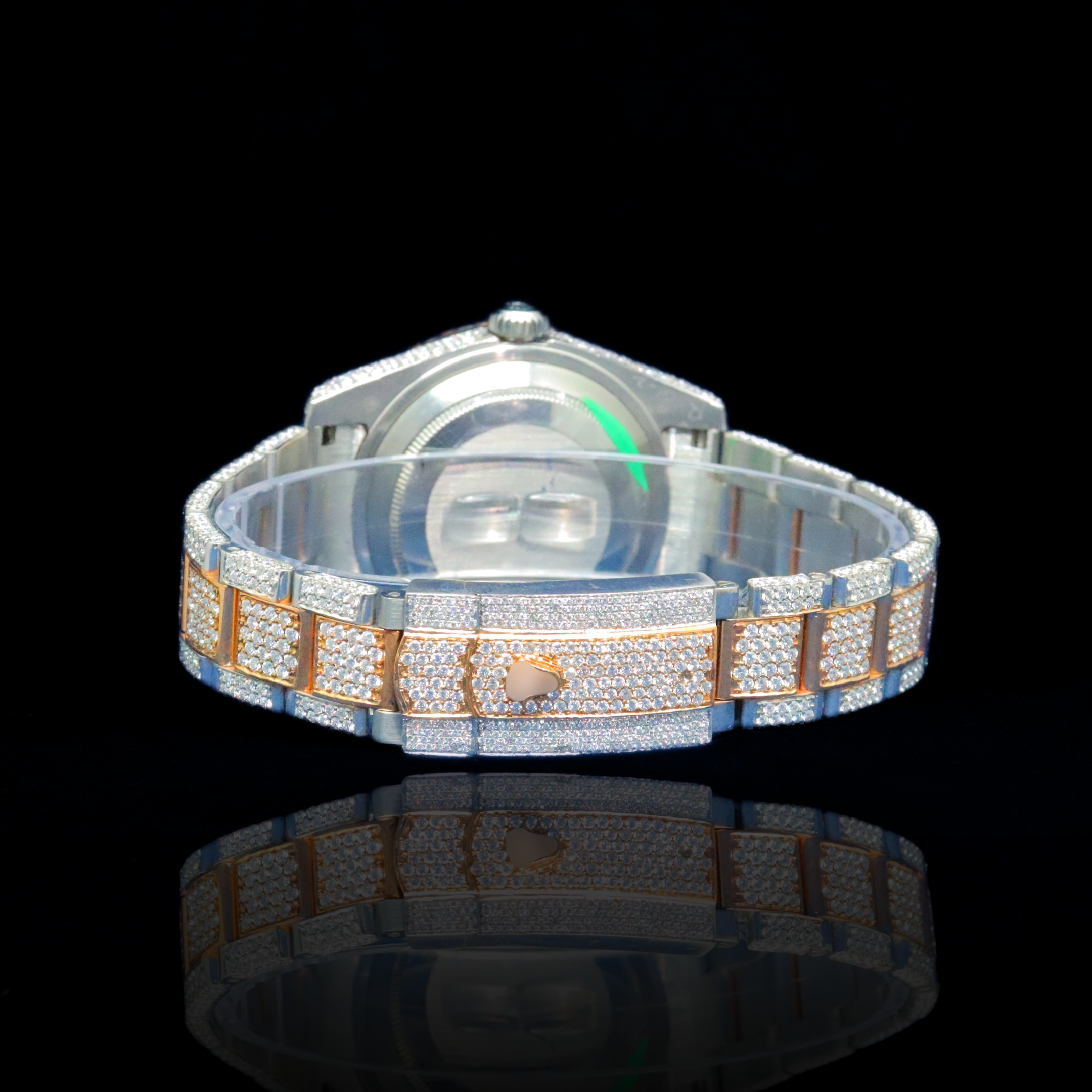 14k/18k-moissanite Diamond Rolex inspire Encrusted Luxury Timepiece