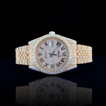 14k/18k-moissanite rolex inspire Ultimate Gold & Diamond Statement Watch