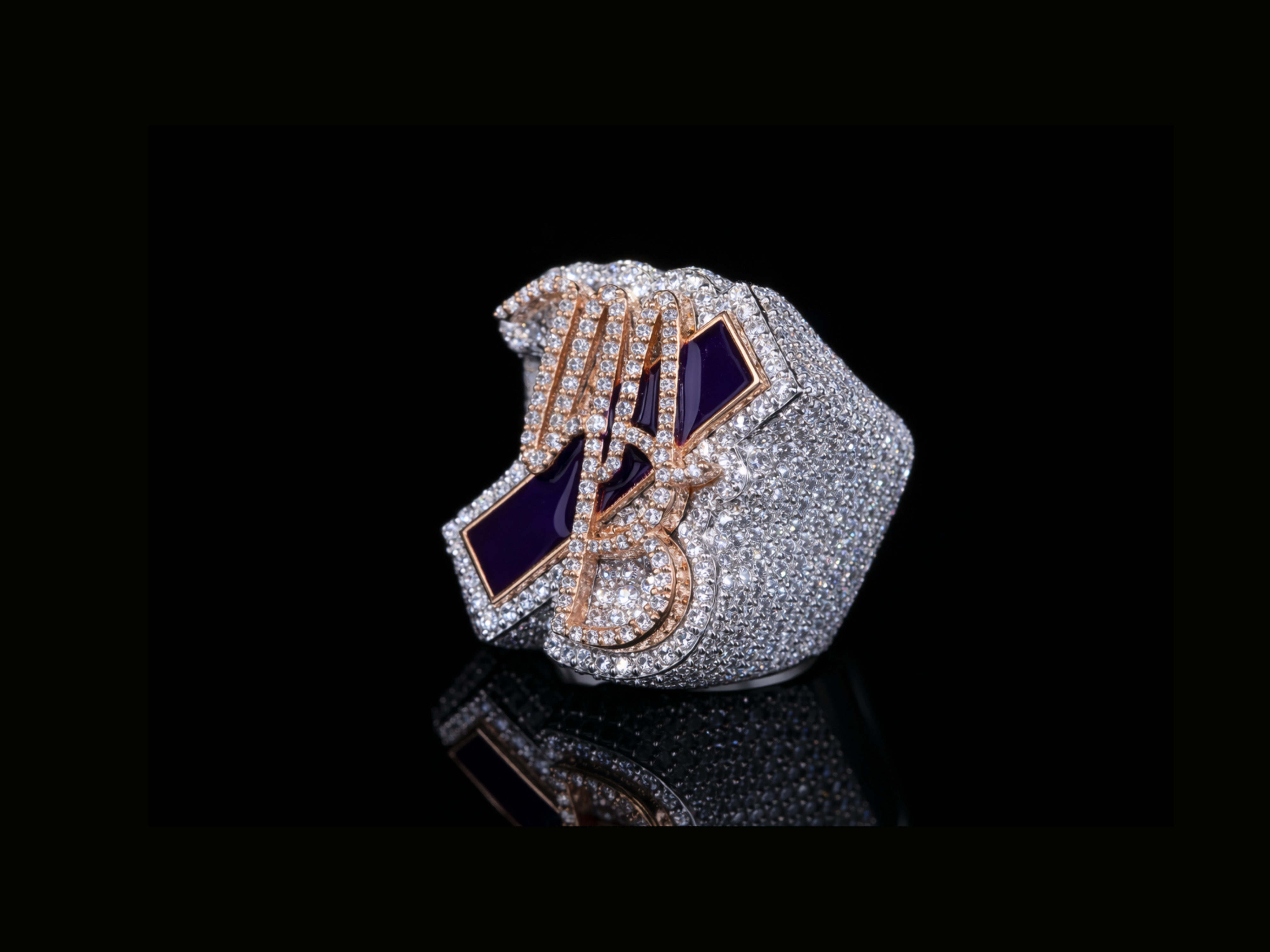 Luxury Statement Diamond Ring with Geometric Design | 18KT, 14KT, 10KT Gold & Silver Available