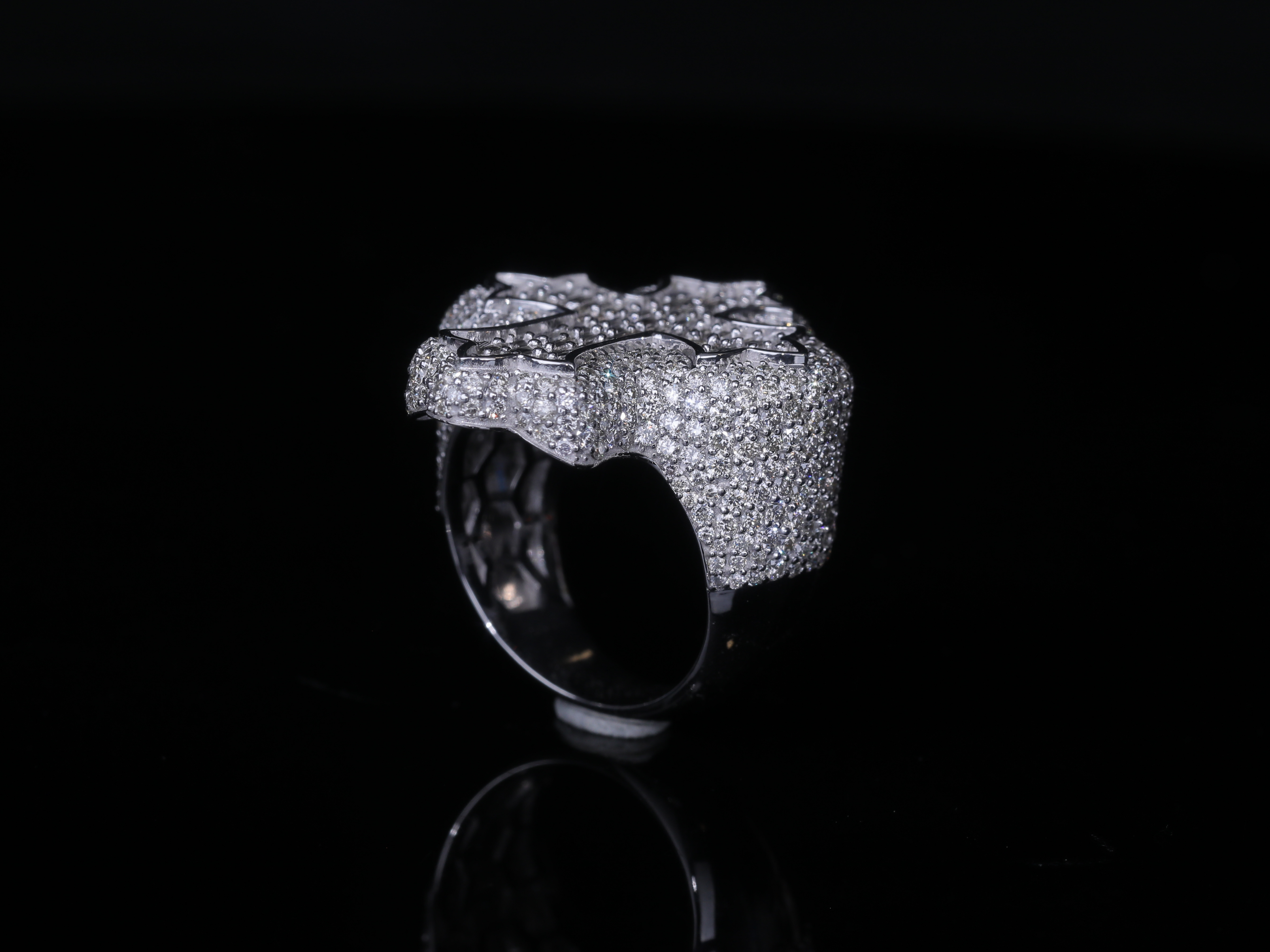 Diamond Cross Ring in Gold & Silver | 18K, 14K, 10K Iced-Out Christian Ring