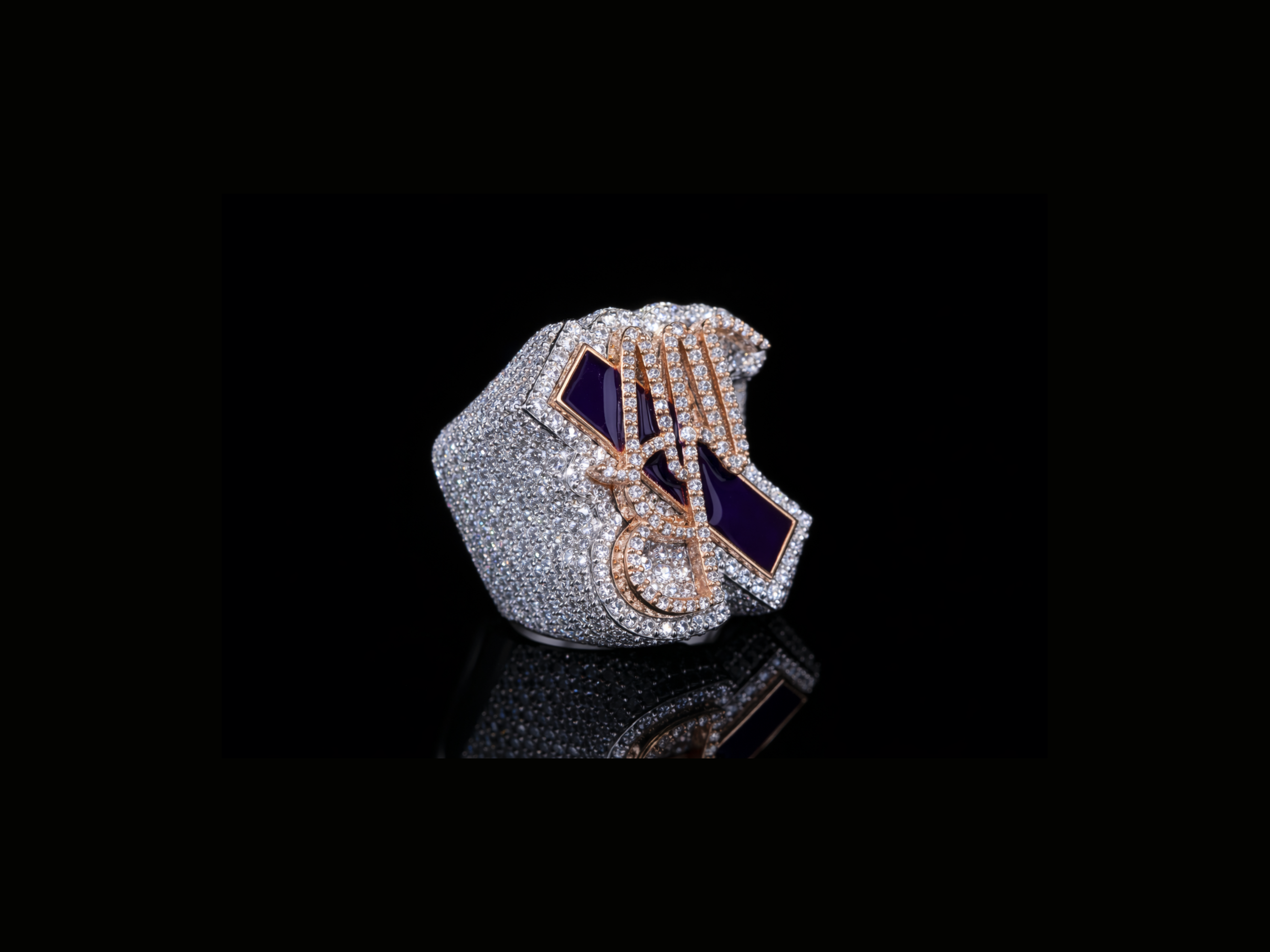 Luxury Statement Diamond Ring with Geometric Design | 18KT, 14KT, 10KT Gold & Silver Available