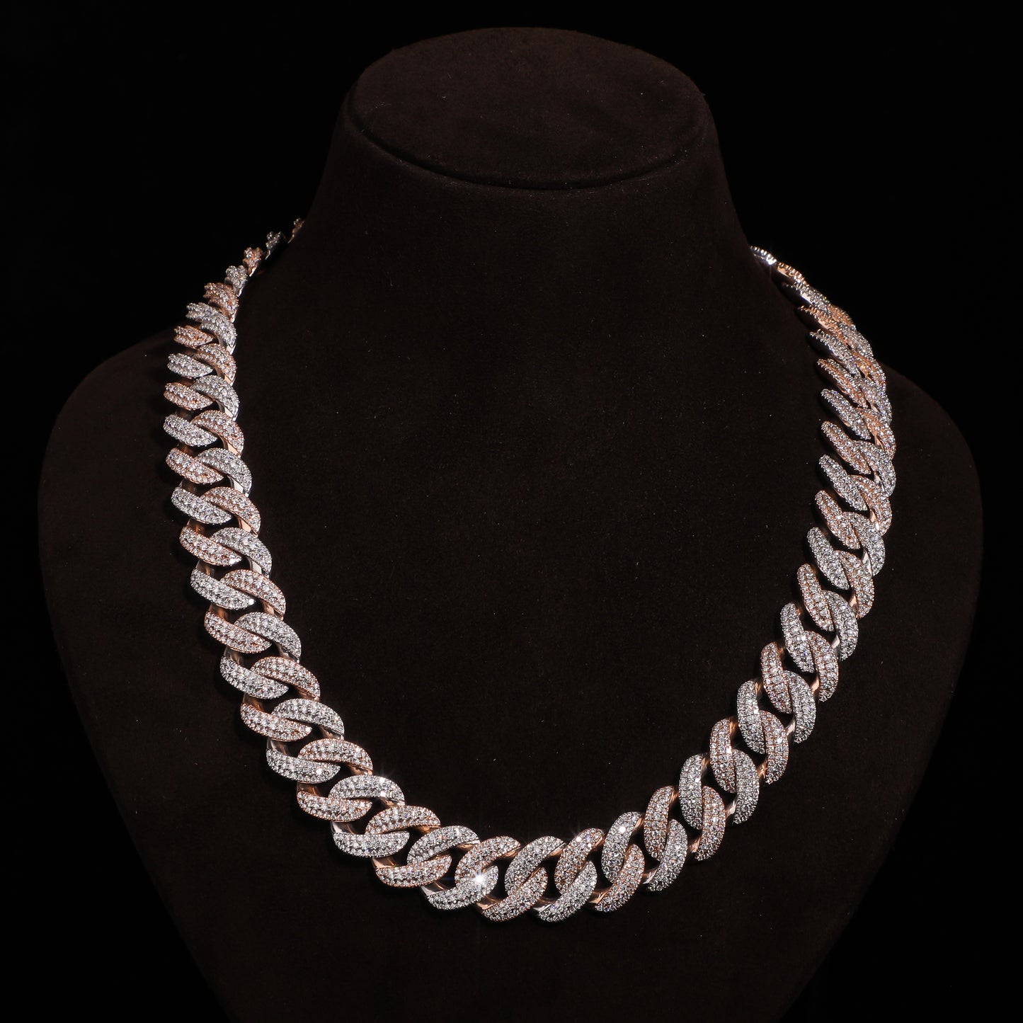 Two-Tone Iced Cuban Link Chain