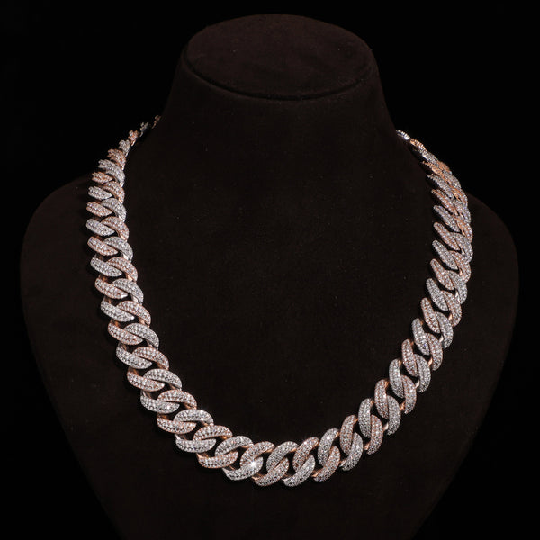 Two-Tone Iced Cuban Link Chain