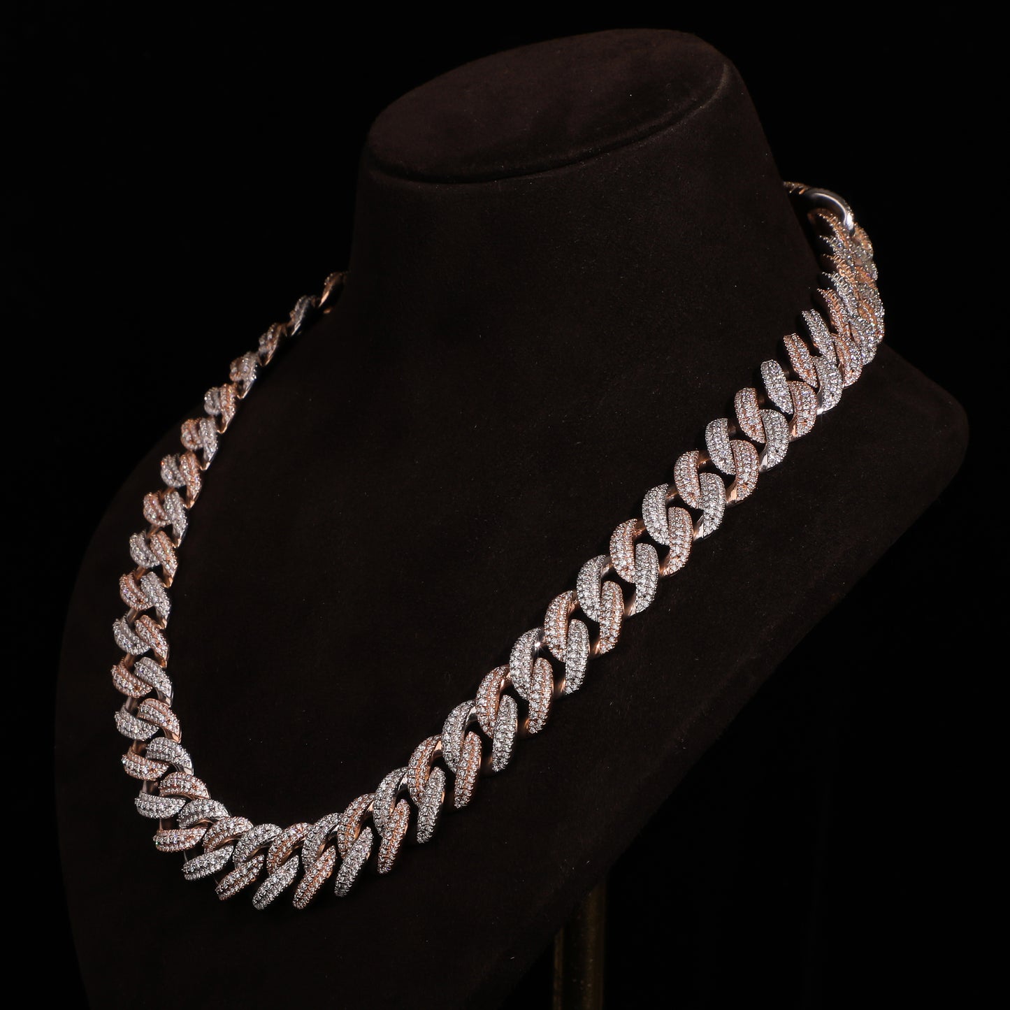 Two-Tone Iced Cuban Link Chain