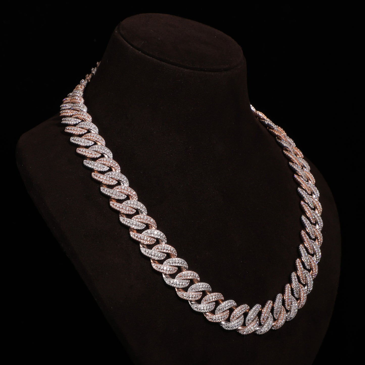 Two-Tone Iced Cuban Link Chain