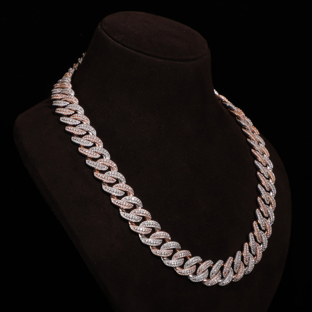 Two-Tone Iced Cuban Link Chain