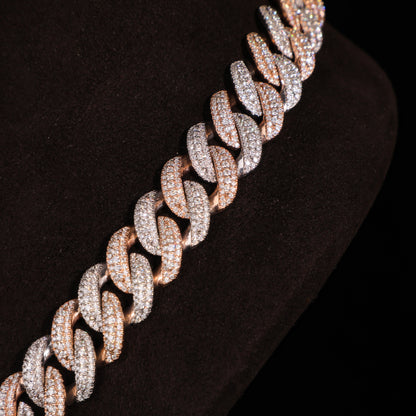 Two-Tone Iced Cuban Link Chain