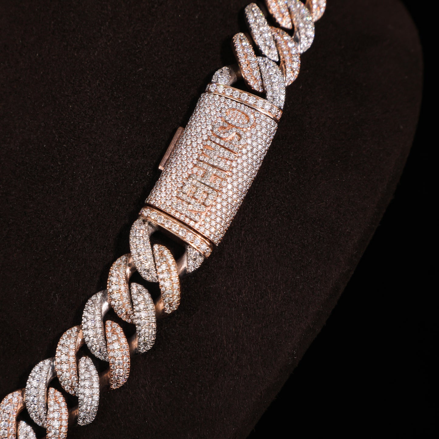 Two-Tone Iced Cuban Link Chain