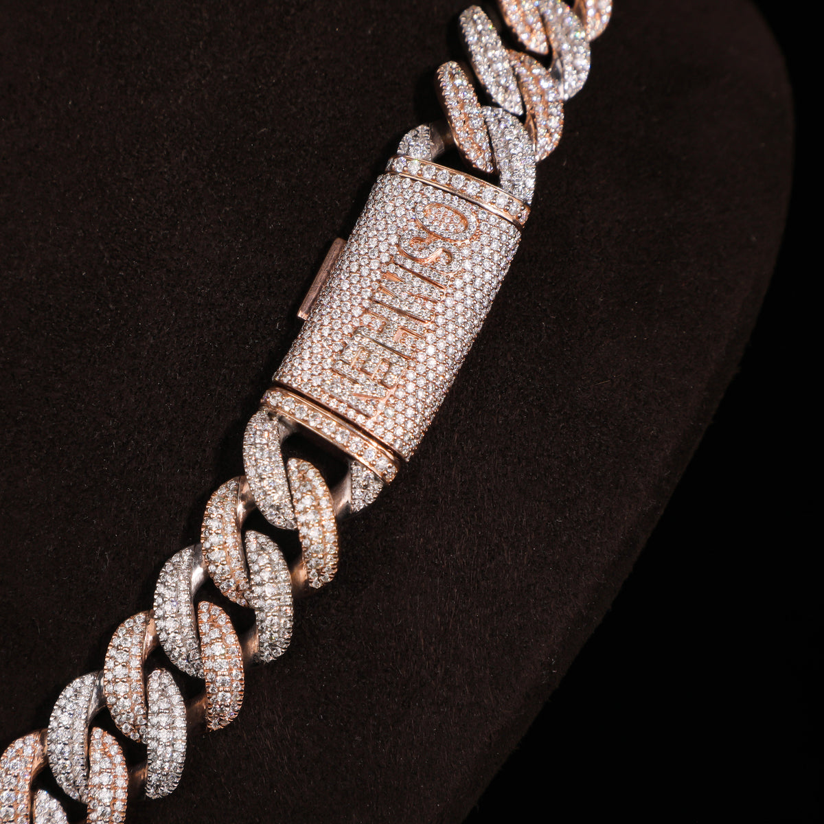 Two-Tone Iced Cuban Link Chain