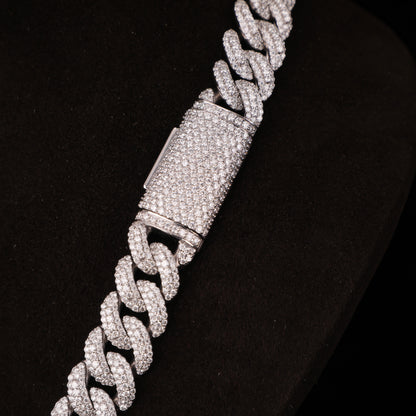 Iced Cuban Link Chain – Micro Pavé Diamond Hip Hop Necklace with Box Clasp