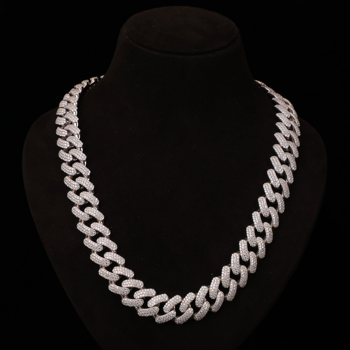 Micro Pavé Iced Cuban Chain – Diamond Hip Hop Necklace with Box Clasp