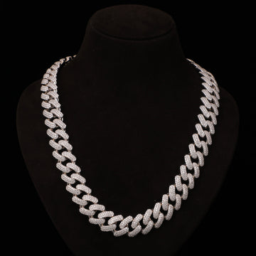 Micro Pavé Iced Cuban Chain – Diamond Hip Hop Necklace with Box Clasp