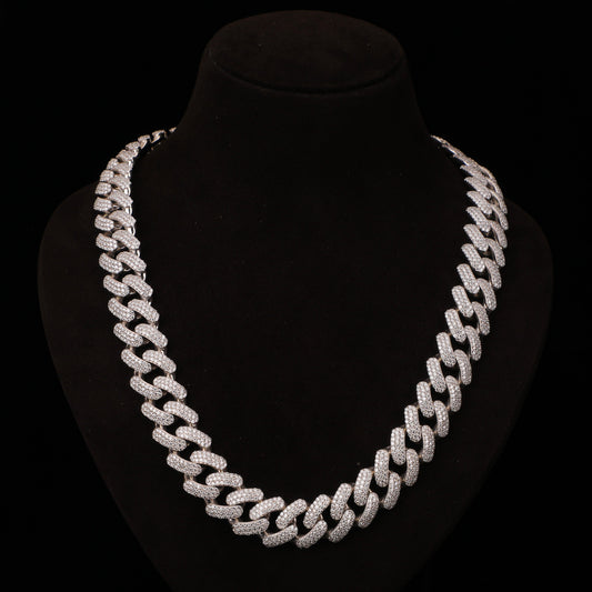 Micro Pavé Iced Cuban Chain – Diamond Hip Hop Necklace with Box Clasp
