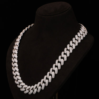Micro Pavé Iced Cuban Chain – Diamond Hip Hop Necklace with Box Clasp