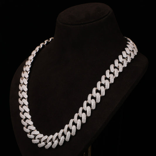 Micro Pavé Iced Cuban Chain – Diamond Hip Hop Necklace with Box Clasp