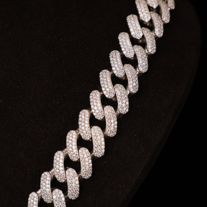 Micro Pavé Iced Cuban Chain – Diamond Hip Hop Necklace with Box Clasp