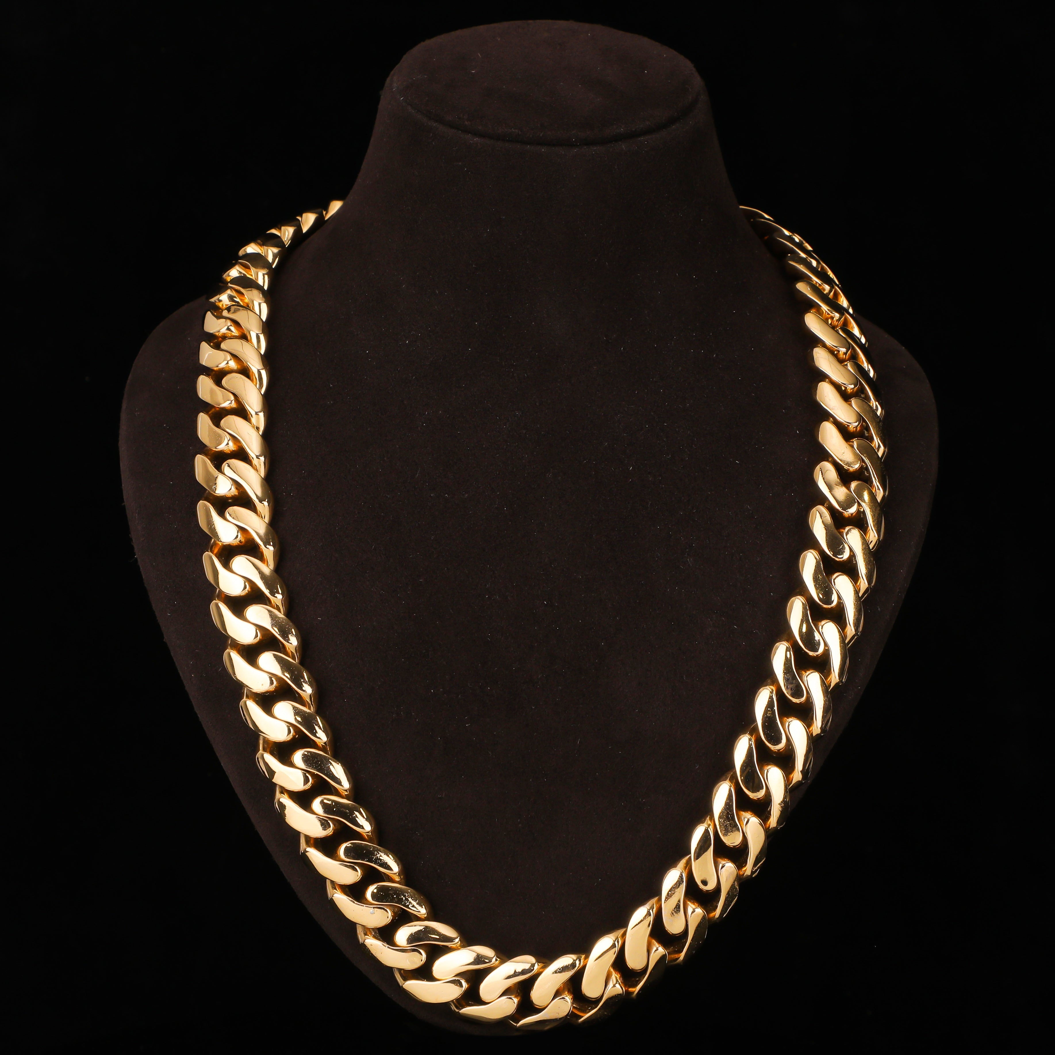 Solid Gold Cuban Link Chain – High Polish Miami Cuban Necklace