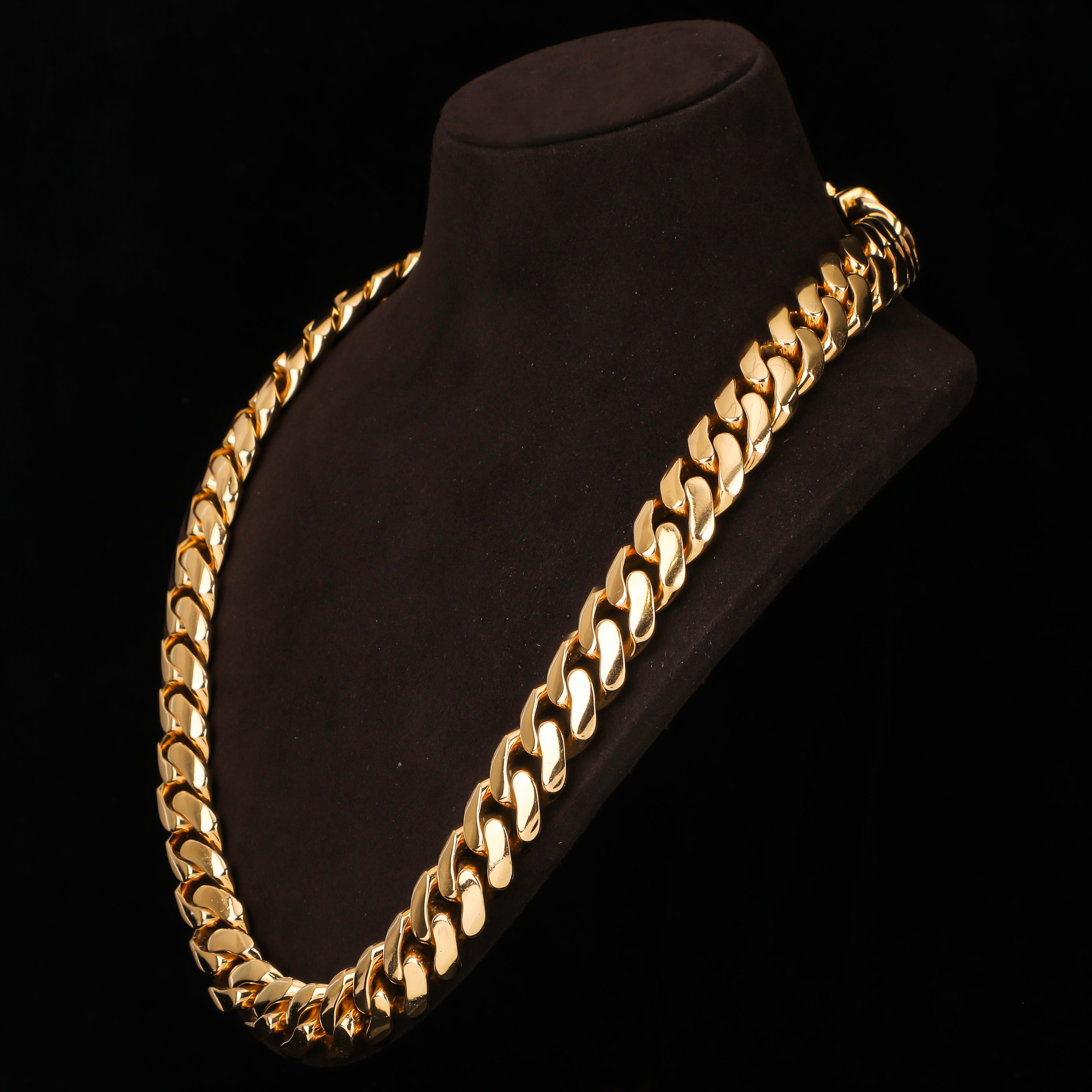 Solid Gold Cuban Link Chain – High Polish Miami Cuban Necklace