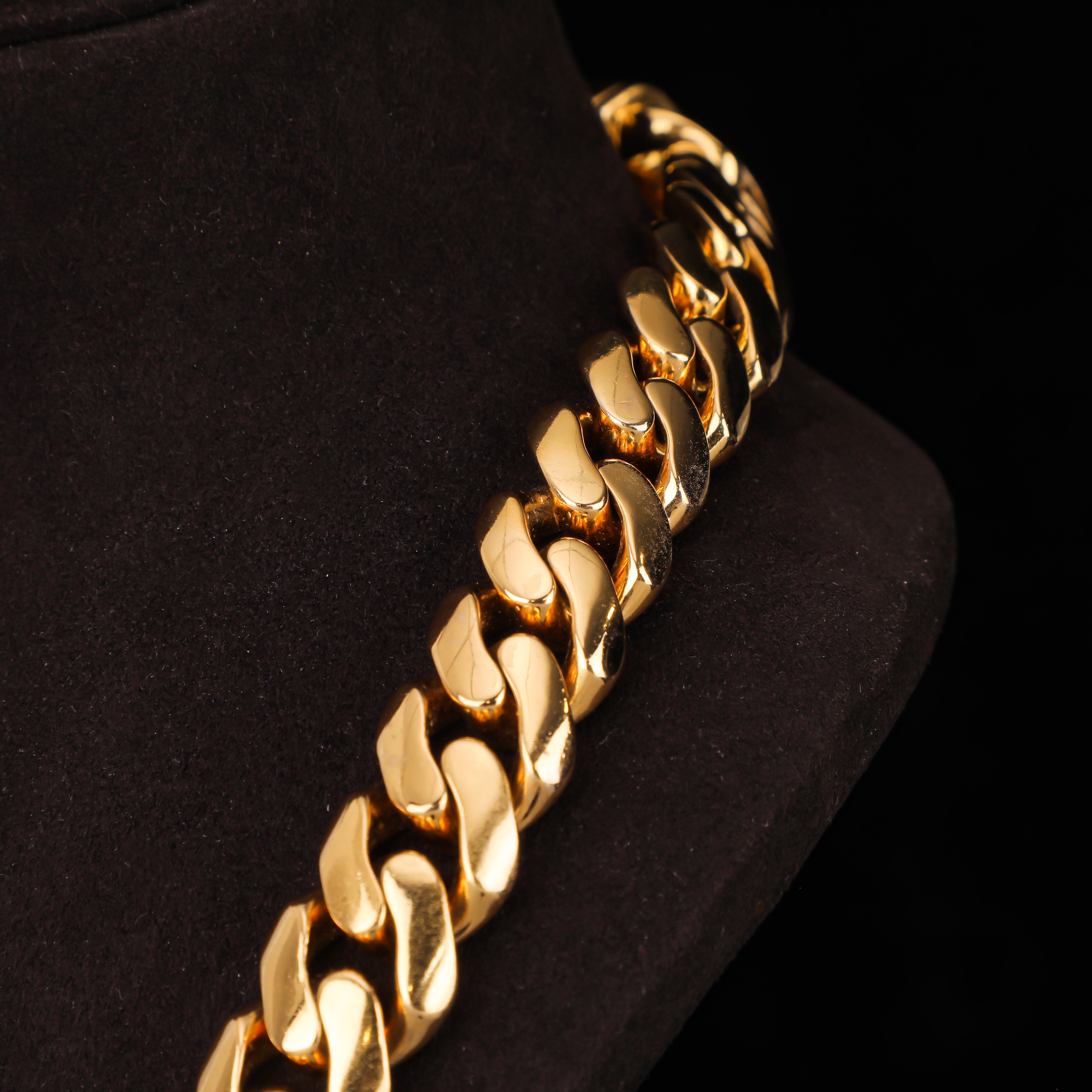 Solid Gold Cuban Link Chain – High Polish Miami Cuban Necklace