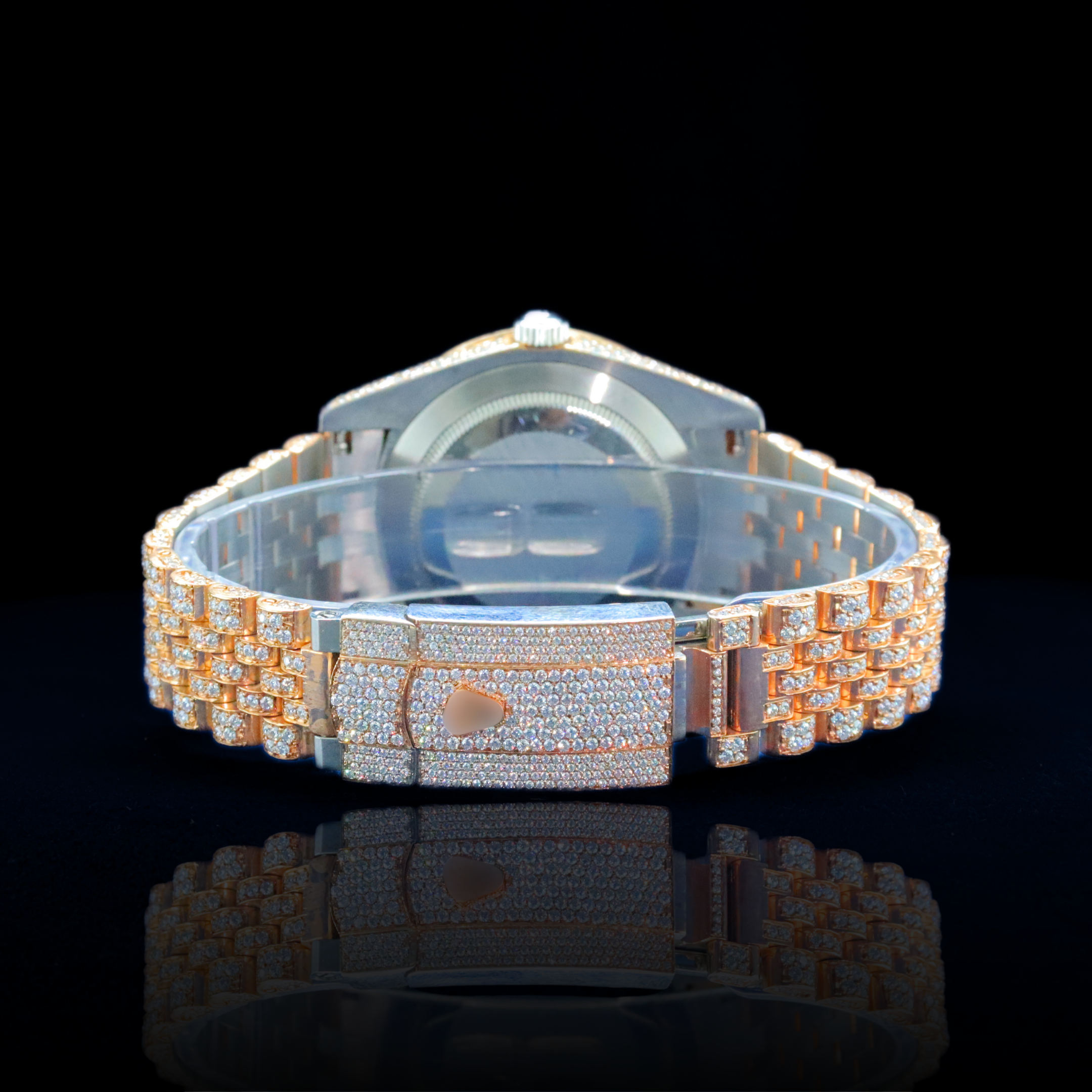 14k/18k-moissanite rolex inspire Ultimate Gold & Diamond Statement Watch