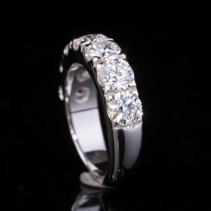 Round Cut Moissanite Eternity Band in Solid Gold – Diamond Wedding Ring