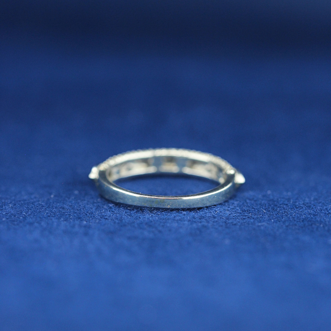 A luxurious fine jewelry ring in 925 sterling silver, featuring seven marquise-cut diamonds set in an elegant, high-end design.
