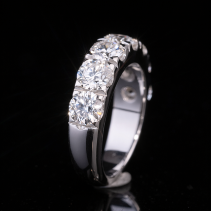 Round Cut Moissanite Eternity Band in Solid Gold – Diamond Wedding Ring