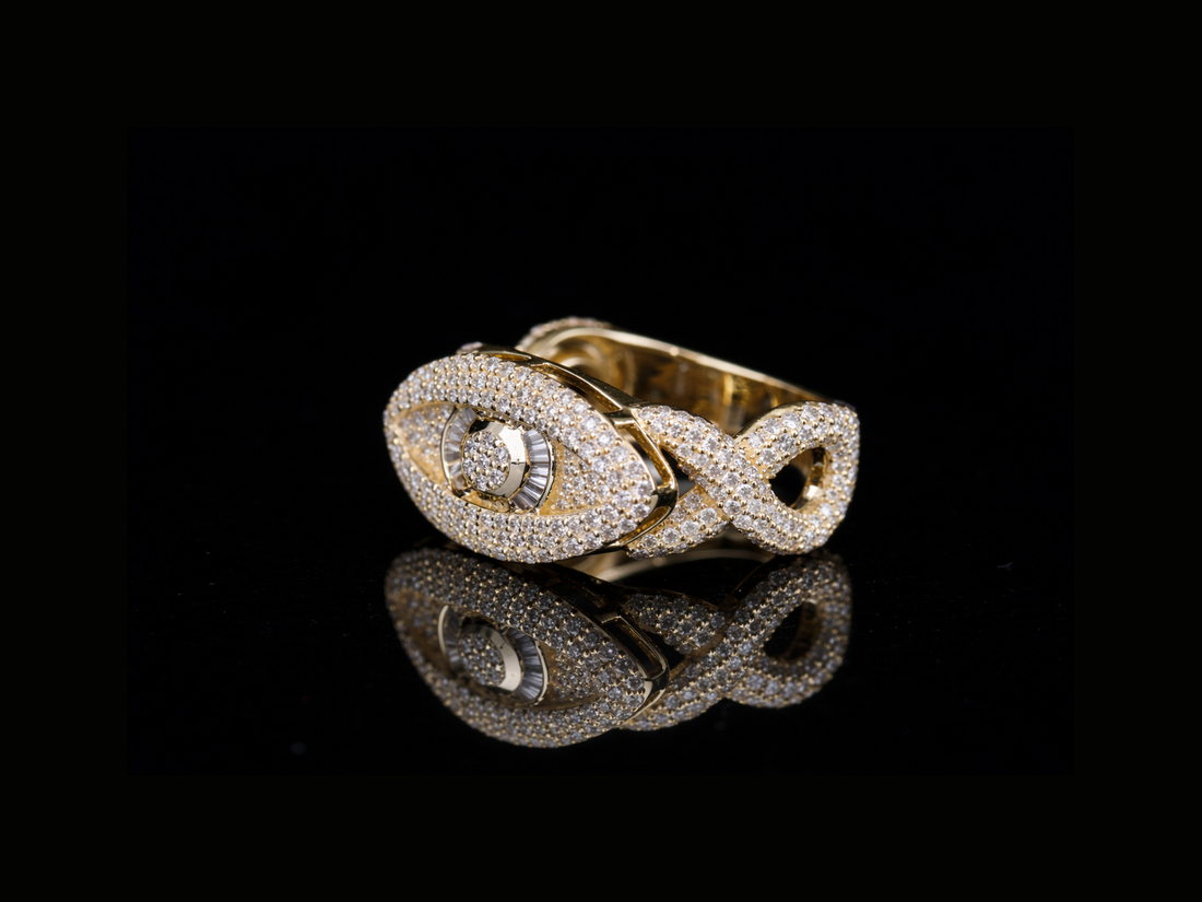 Luxury Evil Eye Diamond Ring | Designer Gold & Silver Ring (18KT, 14KT, 10KT Available)