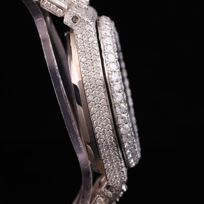 luxury diamond watch silver tone premium design
