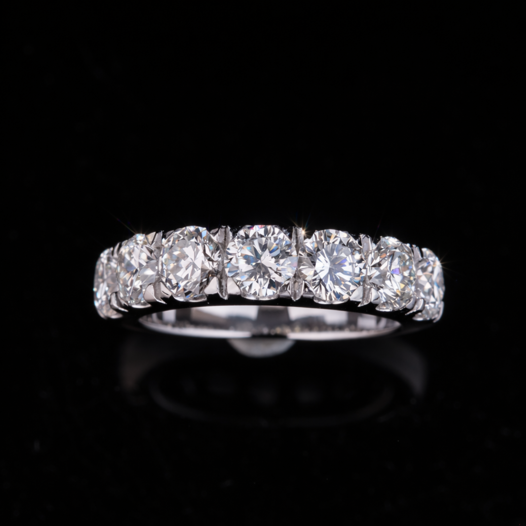 Round Cut Moissanite Eternity Band in Solid Gold – Diamond Wedding Ring