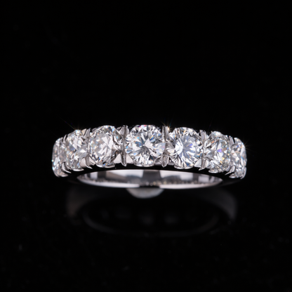 Round Cut Moissanite Eternity Band in Solid Gold – Diamond Wedding Ring
