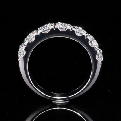 Round Cut Moissanite Eternity Band in Solid Gold – Diamond Wedding Ring
