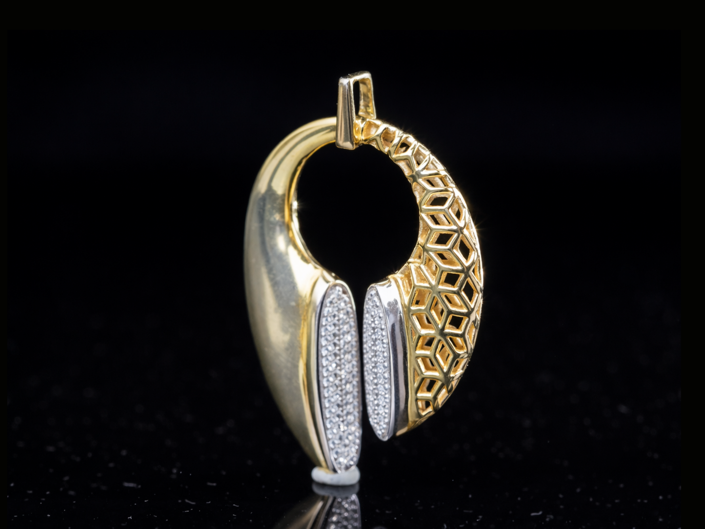 Luxury Diamond Crescent Pendant in Gold & Silver | 18K, 14K, 10K Designer Pendant