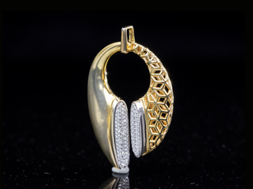 Luxury Diamond Crescent Pendant in Gold & Silver | 18K, 14K, 10K Designer Pendant