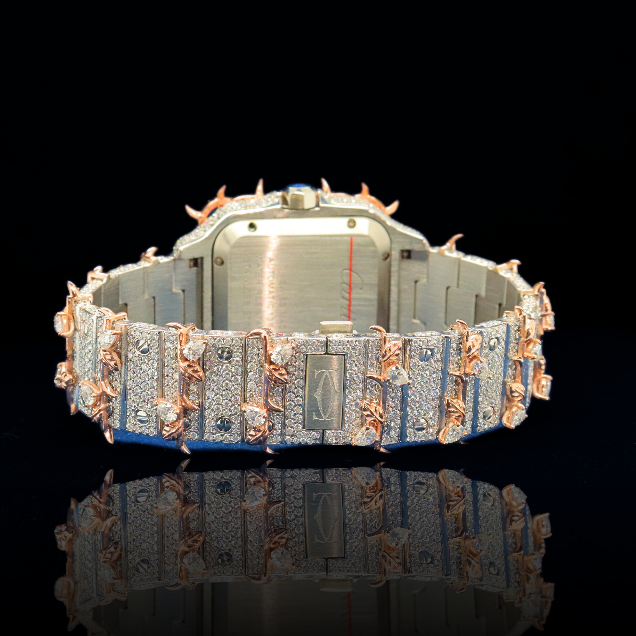 14k/18k-moissanite Cartier inspire Crown of Thorns Diamond Watch