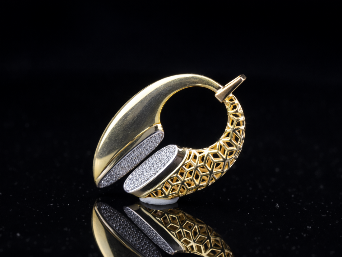 Luxury Diamond Crescent Pendant in Gold & Silver | 18K, 14K, 10K Designer Pendant