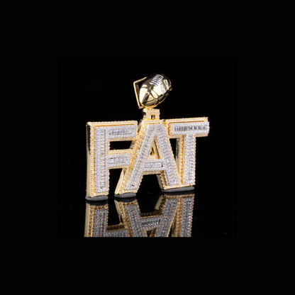 Custom Diamond Name Pendant in Solid Gold – Baguette & Pave Hip Hop Pendant