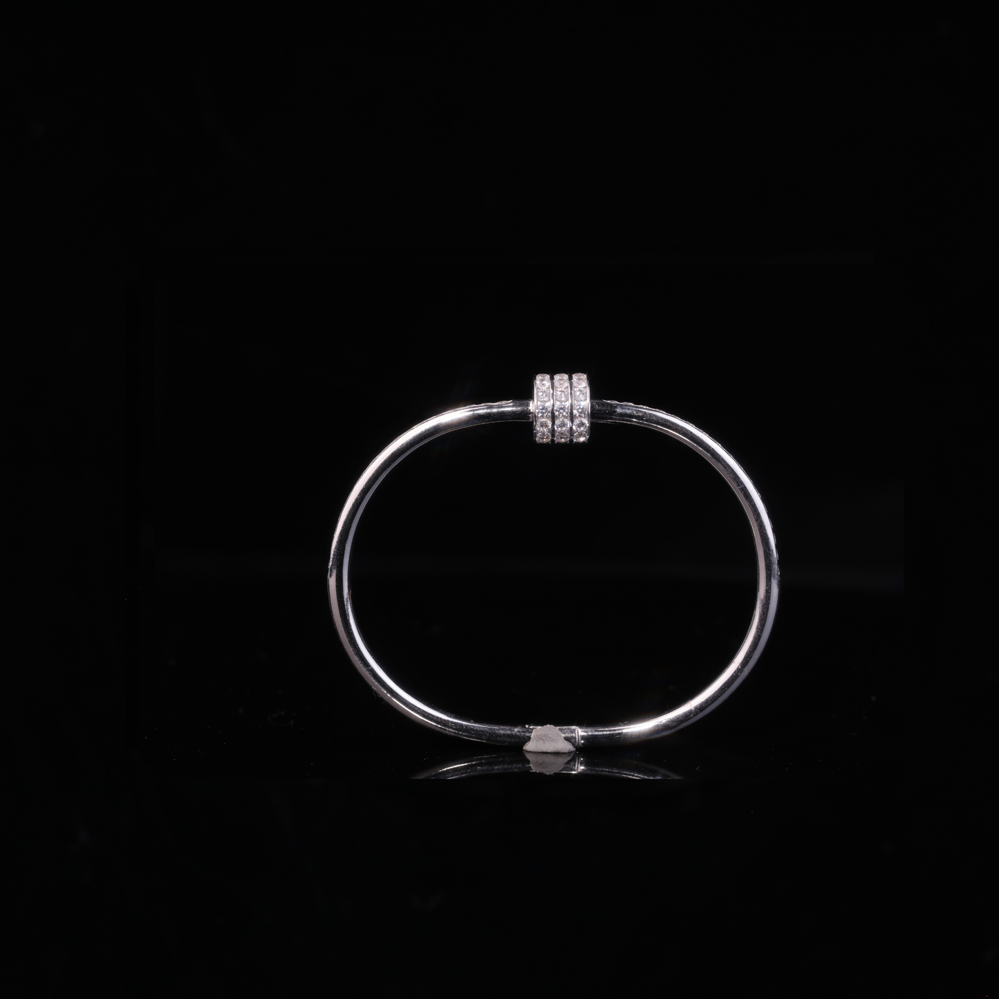 Solid Gold Diamond Bangle Bracelet – Minimal Triple Row Moissanite Bracelet