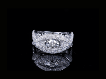 Luxury Diamond Evil Eye Ring | Designer Gold & Silver Ring (18KT, 14KT, 10KT Available)