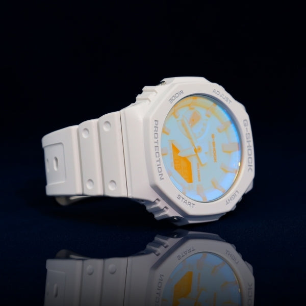 G-Shock  White Resin with Aqua Dial