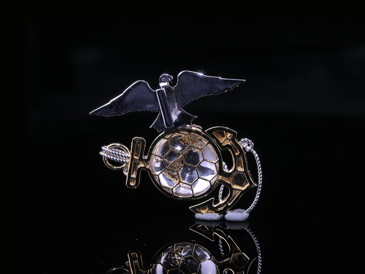 Luxury Eagle Globe Anchor Diamond Pendant | 18K, 14K, 10K Gold & Silver