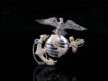 Luxury Eagle Globe Anchor Diamond Pendant | 18K, 14K, 10K Gold & Silver