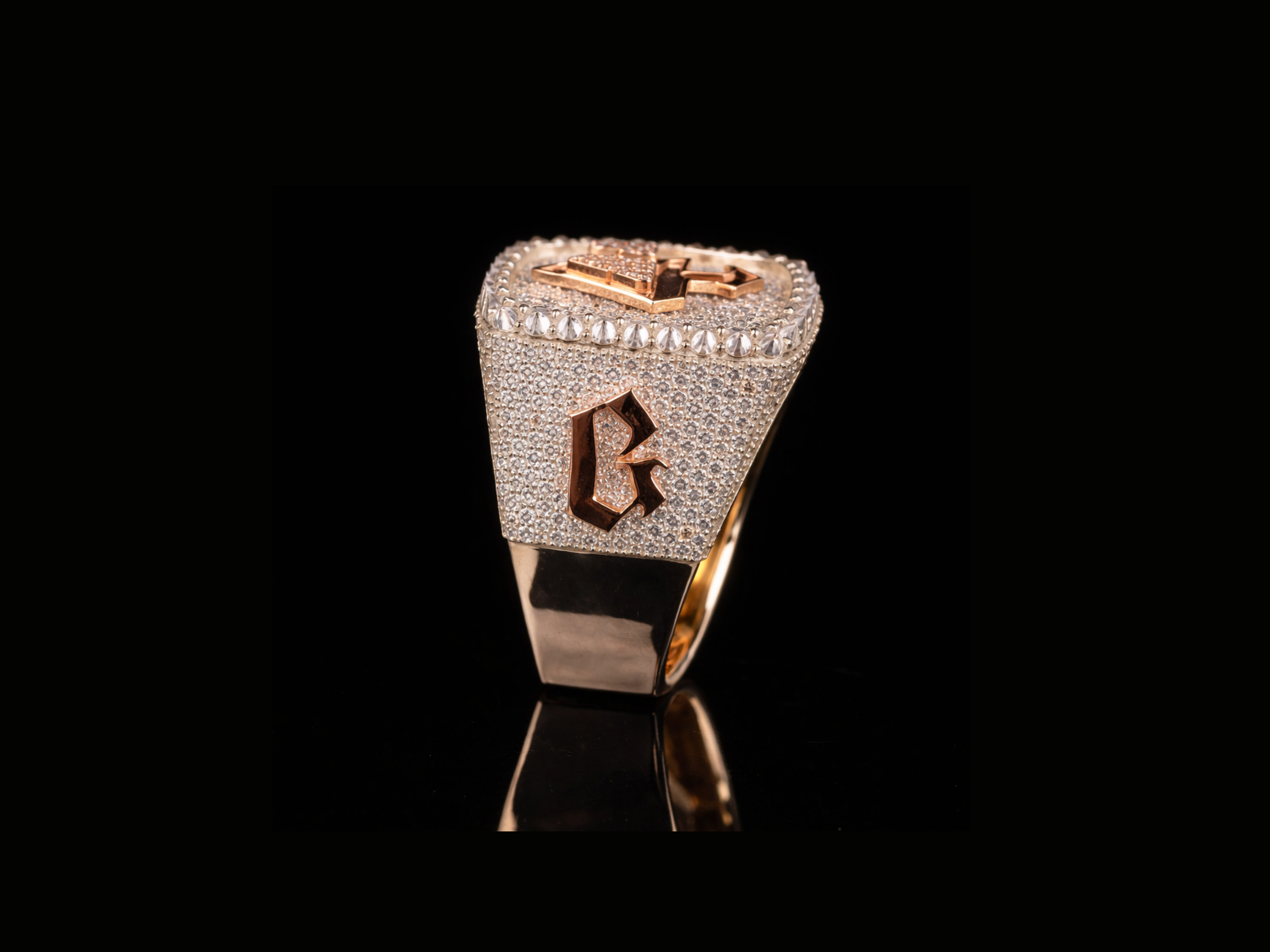 Luxury Diamond Symbol Ring | Designer Gold & Silver Statement Ring (18KT, 14KT, 10KT Available)