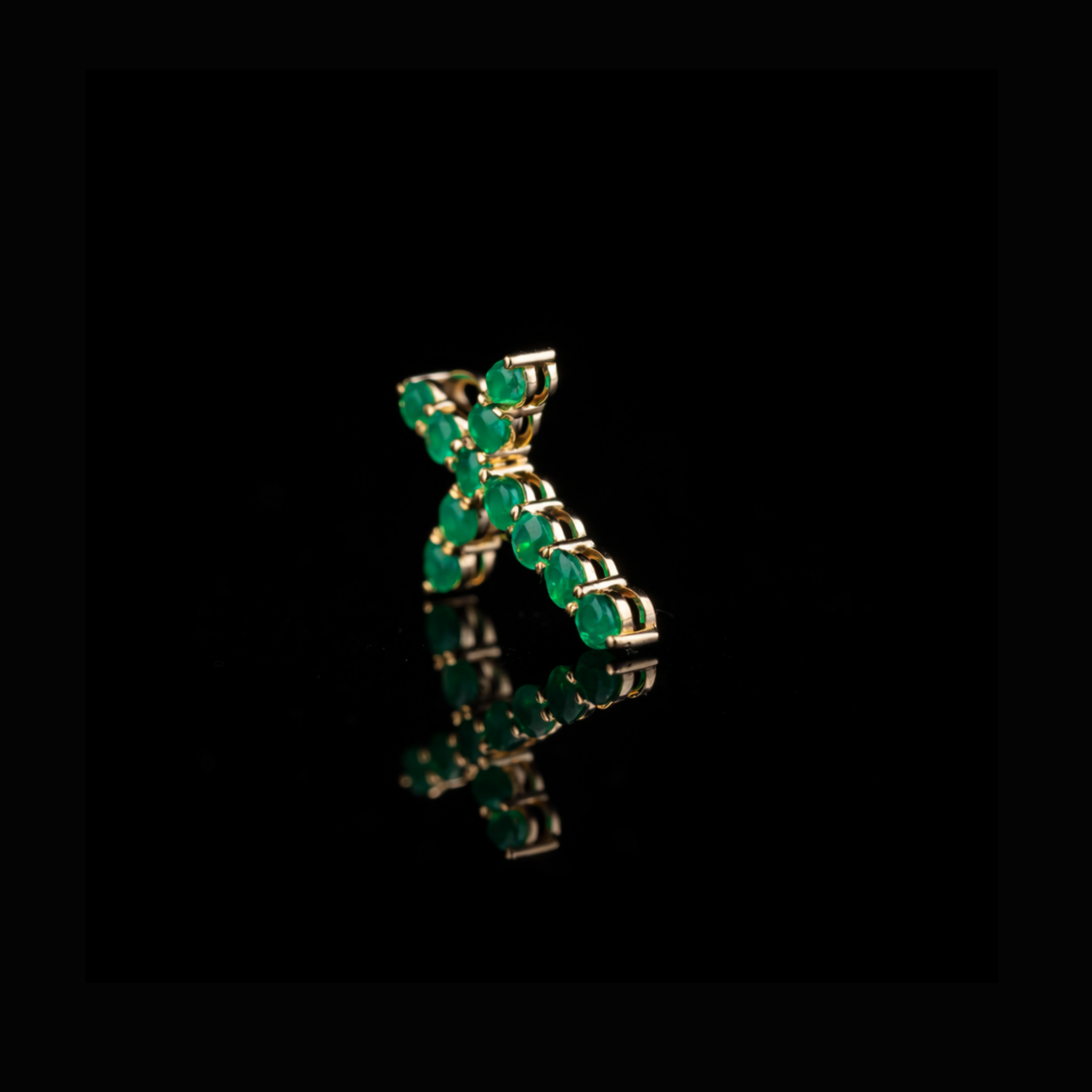 Solid Gold Green Stone Cross Pendant – Religious Gold Jewelry