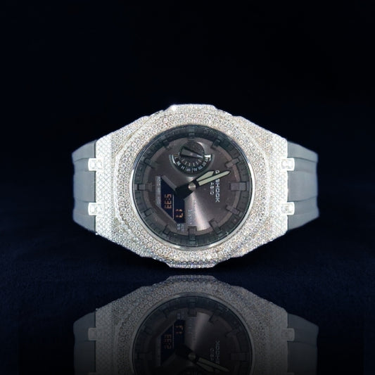G-Shock customization Bust Down Diamond Bezel Watch